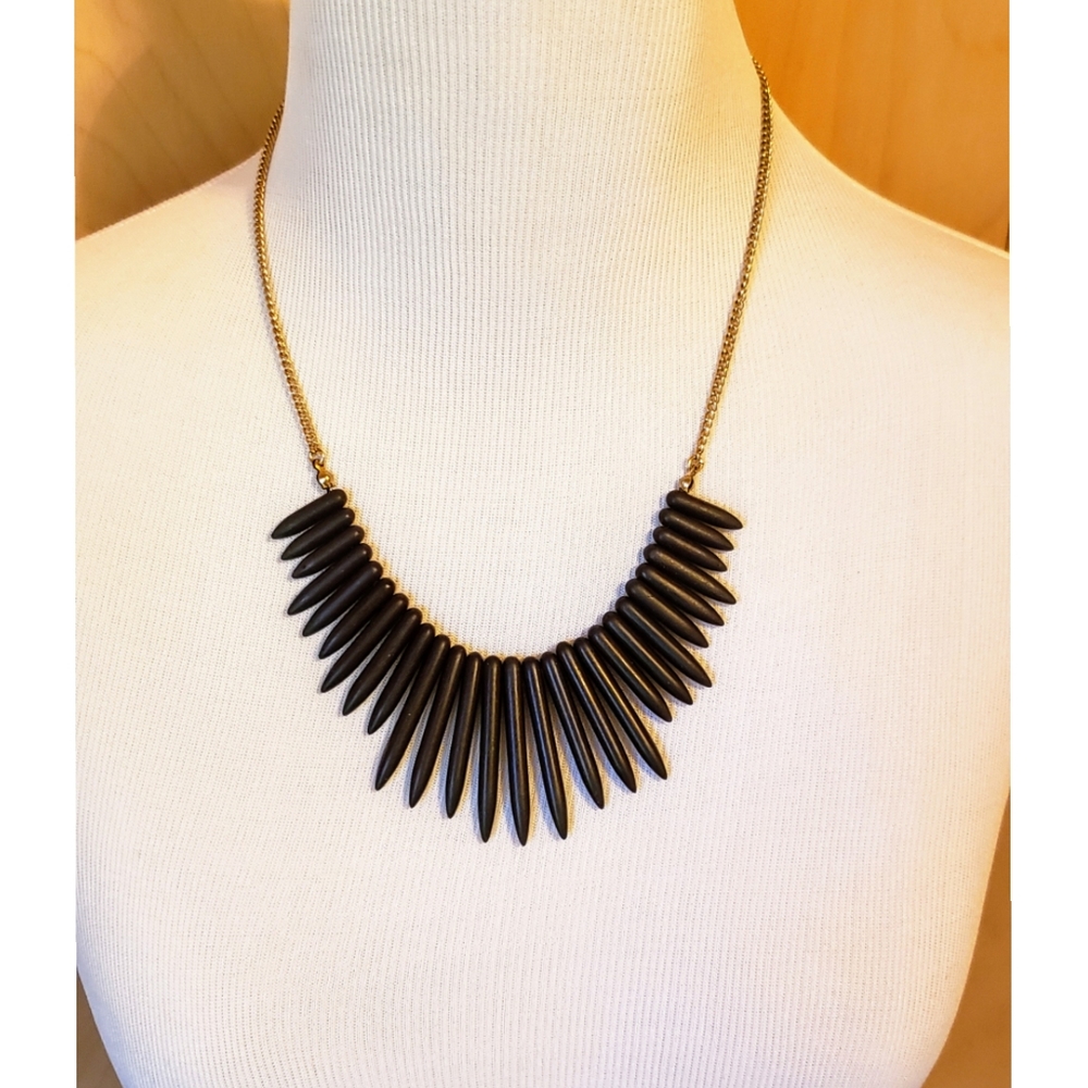 NECKLACE Women's Black/Gold Fashion Jewelry